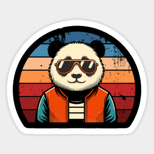 Retro Panda in Sunglasses BBQ Pool Party Funny Panda Sticker